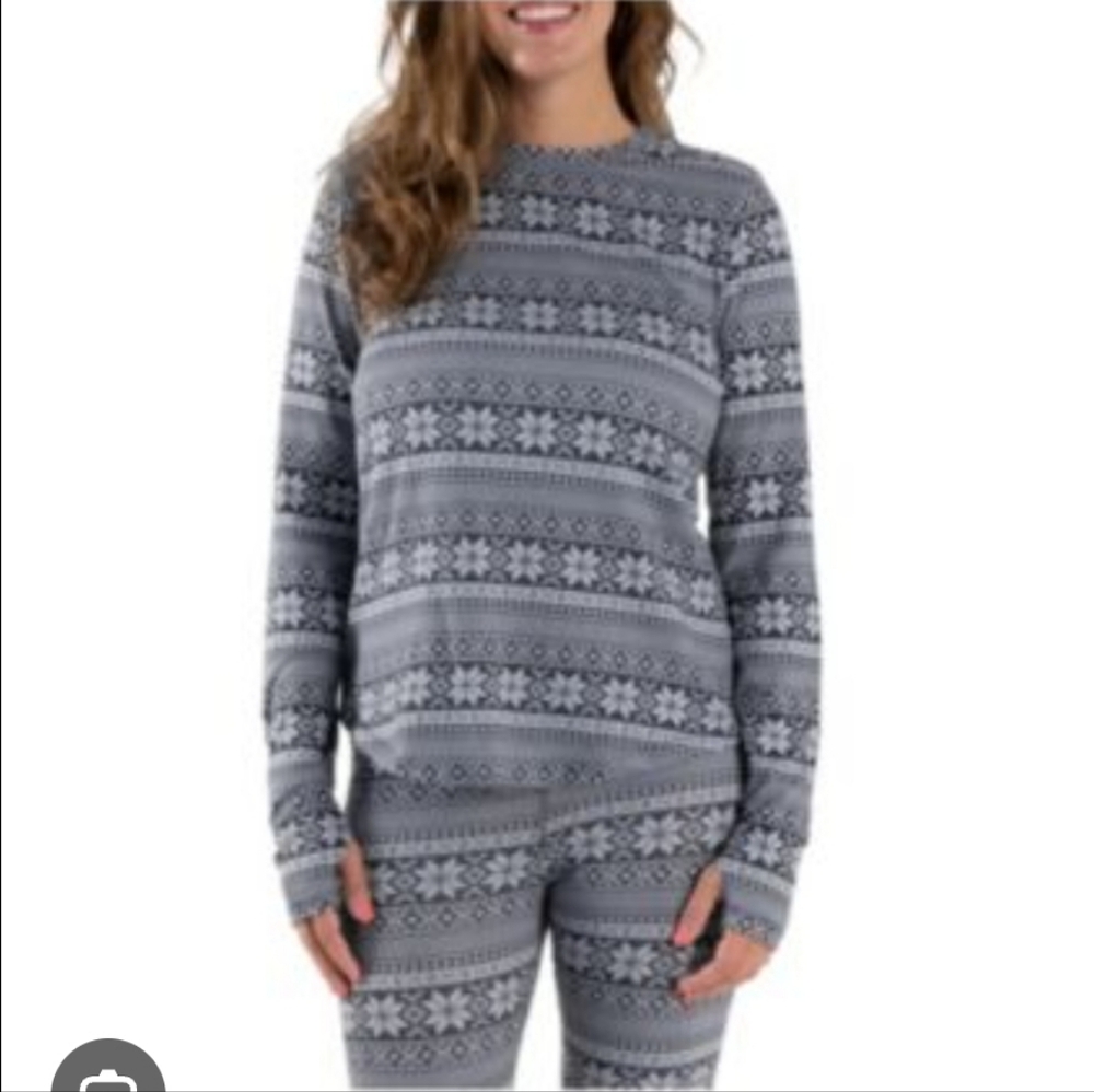 Muk Luks Black and White Snowflake Pajama/ Lounge Set